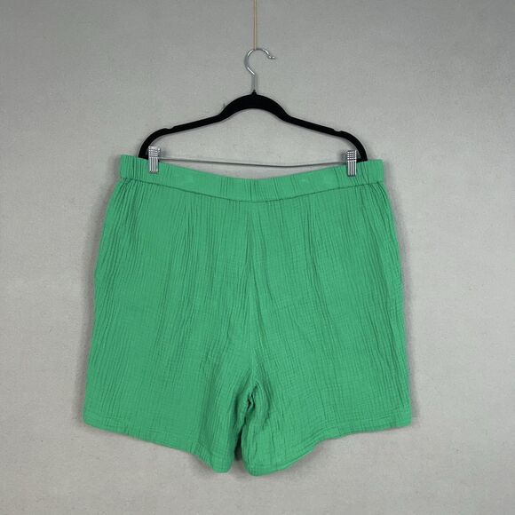 J Jill Shorts Womens XL Kelly Green Crinkle Gauze Coastal Casual Resort Vacation - Picture 7 of 14